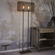 famlights | Stehleuchte Bastian aus Metall in Silber 2xE27