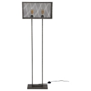 famlights | Stehleuchte Bastian aus Metall in Silber 2xE27