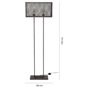 famlights | Stehleuchte Bastian aus Metall in Silber 2xE27