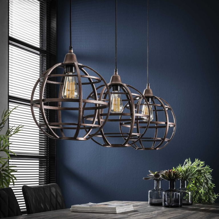 famlights famlights | Pendelleuchte Beatrice in Kupfer 3xE27 1200 mm