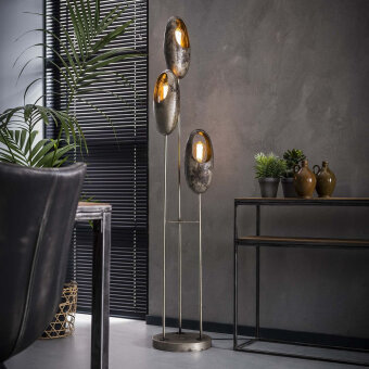 famlights famlights | Stehleuchte Hailey in Silber E27 3-flammig