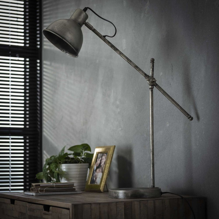 famlights famlights | Tischleuchte Kian in Silber E27