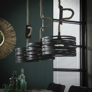 famlights | Pendelleuchte Jamie in Grau aus Metall 3xE27