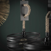 famlights | Pendelleuchte Jamie in Grau aus Metall 3xE27