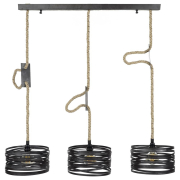 famlights | Pendelleuchte Jamie in Grau aus Metall 3xE27