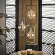 famlights | Pendelleuchte Nilas in Silber aus Metall 3xE27