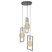 famlights | Pendelleuchte Nilas in Silber aus Metall 3xE27