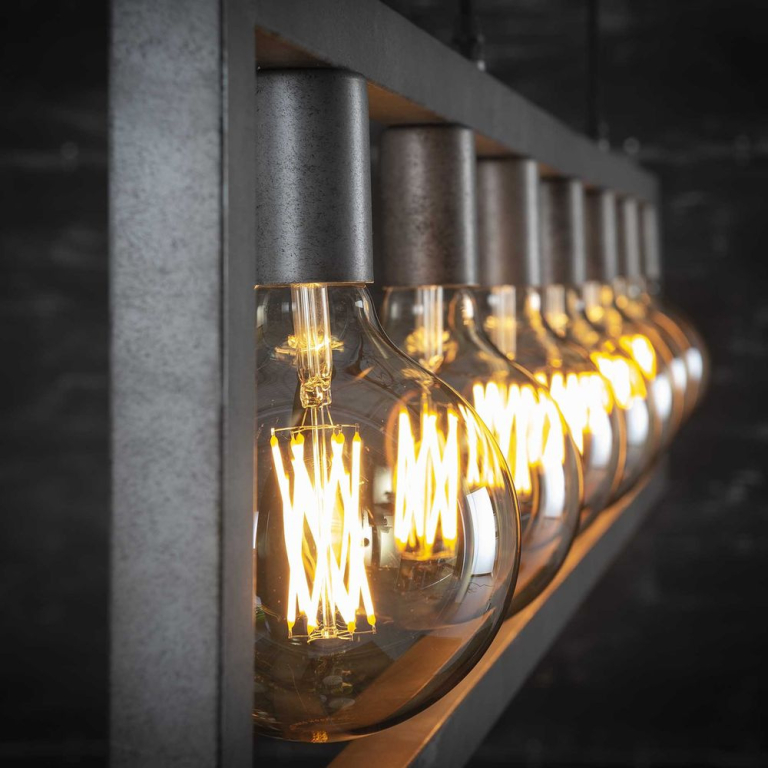 famlights famlights | Pendelleuchte Adele in Silber E27 7-flammig
