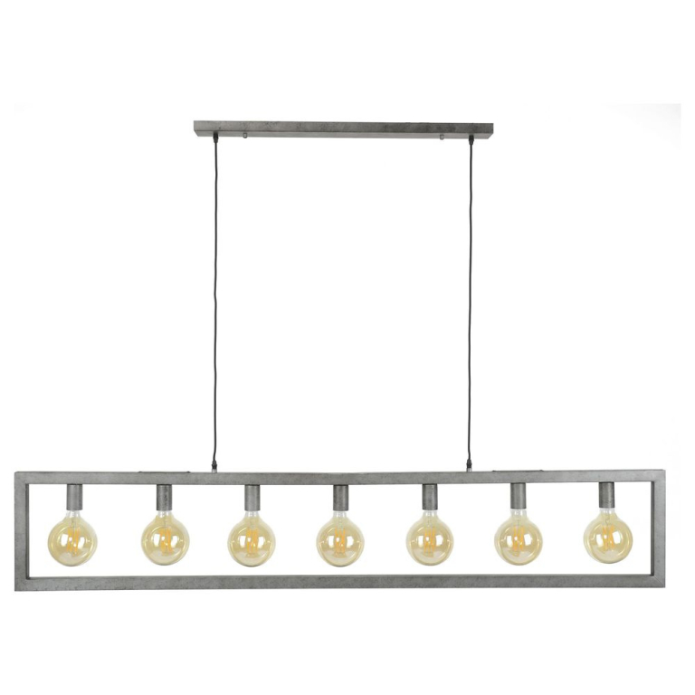 famlights famlights | Pendelleuchte Adele in Silber E27 7-flammig