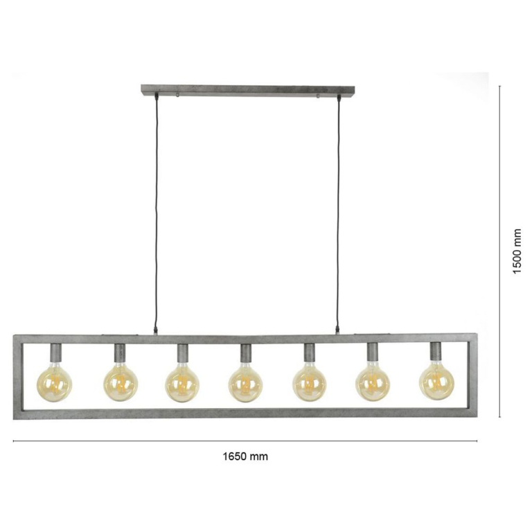 famlights famlights | Pendelleuchte Adele in Silber E27 7-flammig