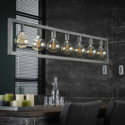 famlights | Pendelleuchte Adele in Silber E27 7-flammig