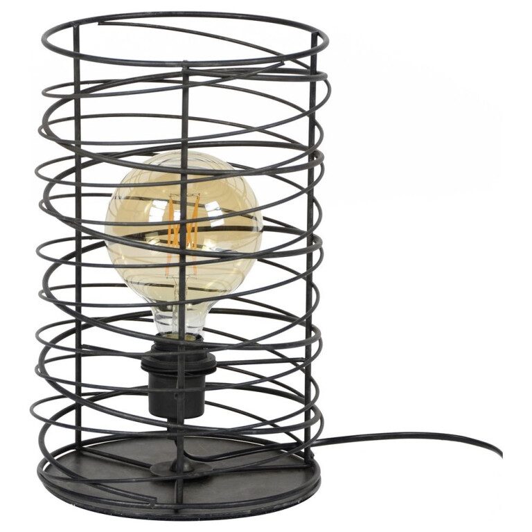 famlights famlights | Tischleuchte Charlotta in Anthrazit E27