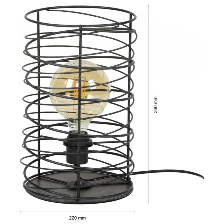 famlights famlights | Tischleuchte Charlotta in Anthrazit E27