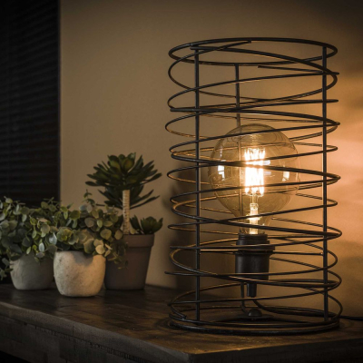 famlights | Tischleuchte Charlotta in Anthrazit E27