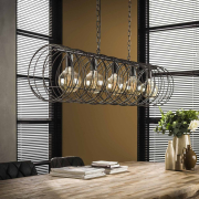famlights | Pendelleuchte Charlotta in Anthrazit 5xE27