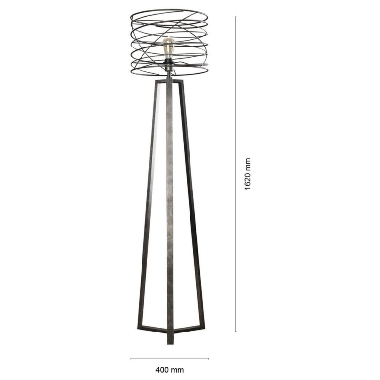 famlights famlights | Stehleuchte Riccardo aus Metall in Antharzit E27