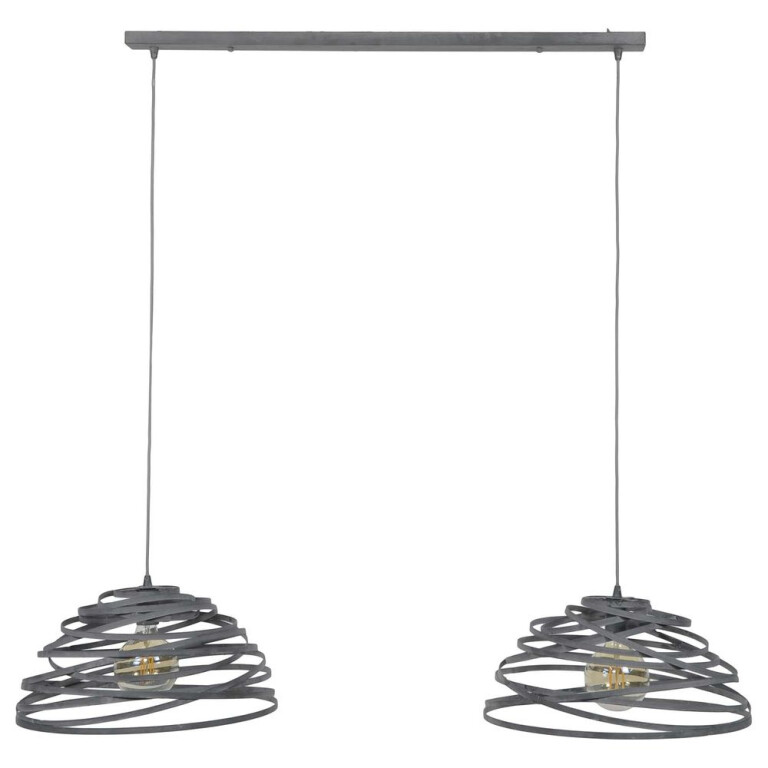 famlights famlights | Pendelleuchte Titus in Grau 2xE27