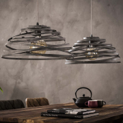 famlights | Pendelleuchte Titus in Grau 2xE27