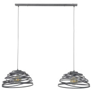 famlights | Pendelleuchte Titus in Grau 2xE27