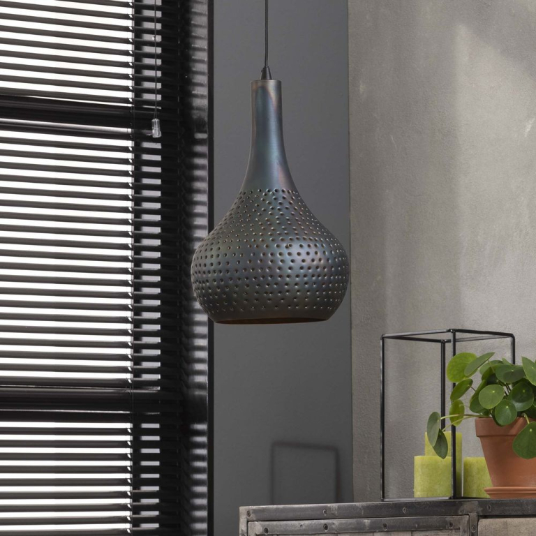 famlights famlights | Pendelleuchte Nela in Schwarz E27 1-flammig