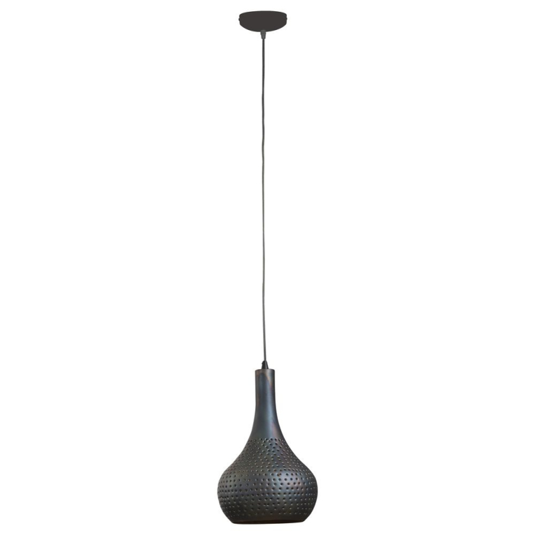 famlights famlights | Pendelleuchte Nela in Schwarz E27 1-flammig