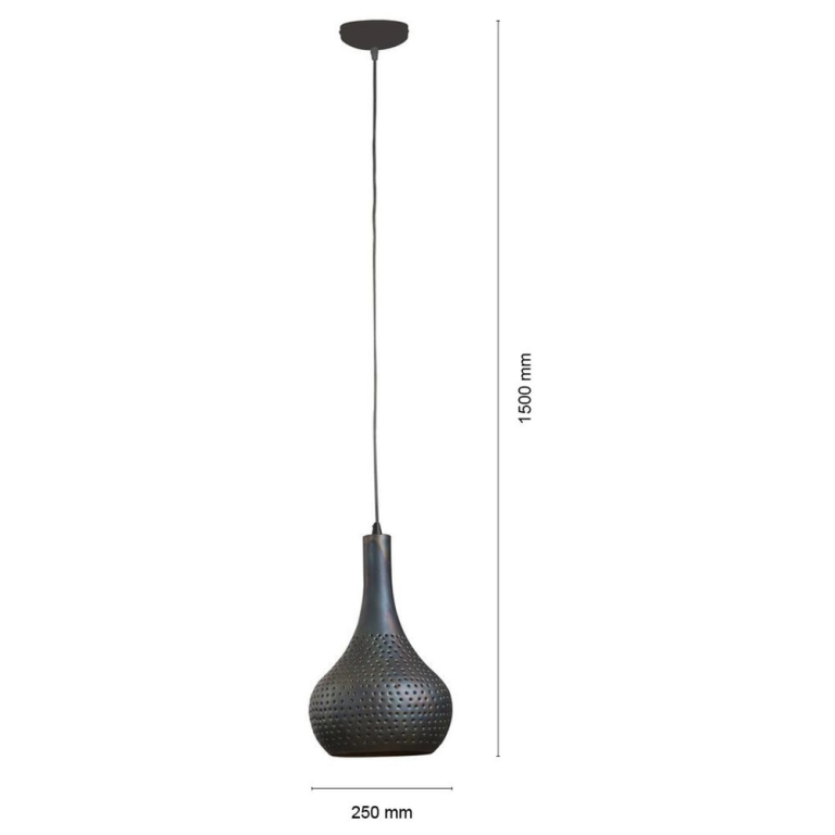 famlights famlights | Pendelleuchte Nela in Schwarz E27 1-flammig