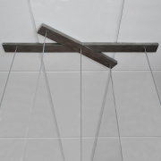 famlights | Pendelleuchte Luna aus Metall und Spiegelglas in Silber 5xE27
