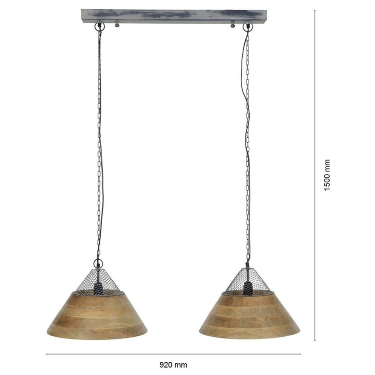 famlights famlights | Pendelleuchte Claas aus Mangoholz 2xE27