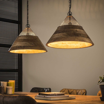 famlights | Pendelleuchte Claas aus Mangoholz 2xE27