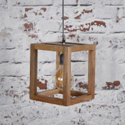 famlights | Pendelleuchte Egon aus Mangoholz E27 1-flammig