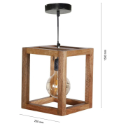 famlights | Pendelleuchte Egon aus Mangoholz E27 1-flammig