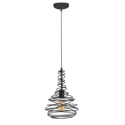 famlights | Pendelleuchte Ruby aus Metall in Schwarz E27 1-flammig