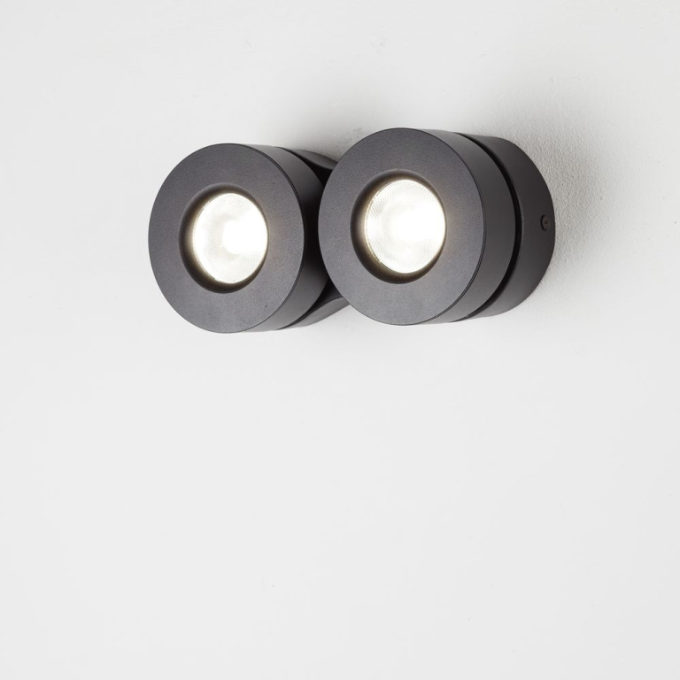 famlights famlights | LED Spot Eliana aus Metall in Schwarz schwenkbar 2-Flammig