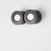 famlights | LED Spot Eliana aus Metall in Schwarz schwenkbar 2-Flammig