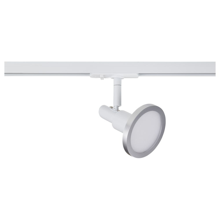 famlights famlights | 1-Phasen Schienensystem-Set in Weiß und Silber 2 Meter inkl. 3 Spots inkl. Leuchtmittel