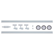 famlights | 1-Phasen Schienensystem-Set in Weiß und Silber 2 Meter inkl. 3 Spots inkl. Leuchtmittel
