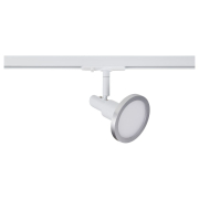 famlights | 1-Phasen Schienensystem-Set in Weiß und Silber 2 Meter inkl. 3 Spots inkl. Leuchtmittel