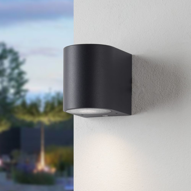 famlights famlights | Außenwandleuchte Konrad aus Aluminium in Anthrazit GU10