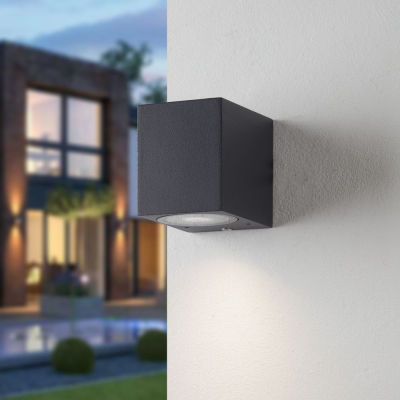 famlights | Außenwandleuchte Wilma aus Aluminium in Anthrazit GU10