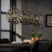 famlights | Pendelleuchte Francesco in Nickel E27 3-flammig