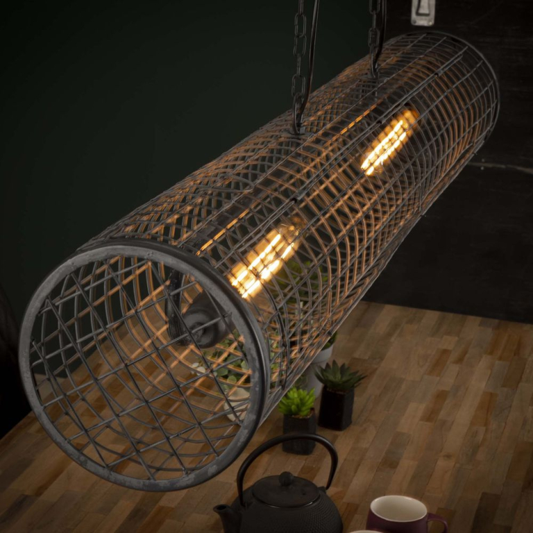 famlights famlights | Pendelleuchte Nicolas in Nickel E27 2-flammig