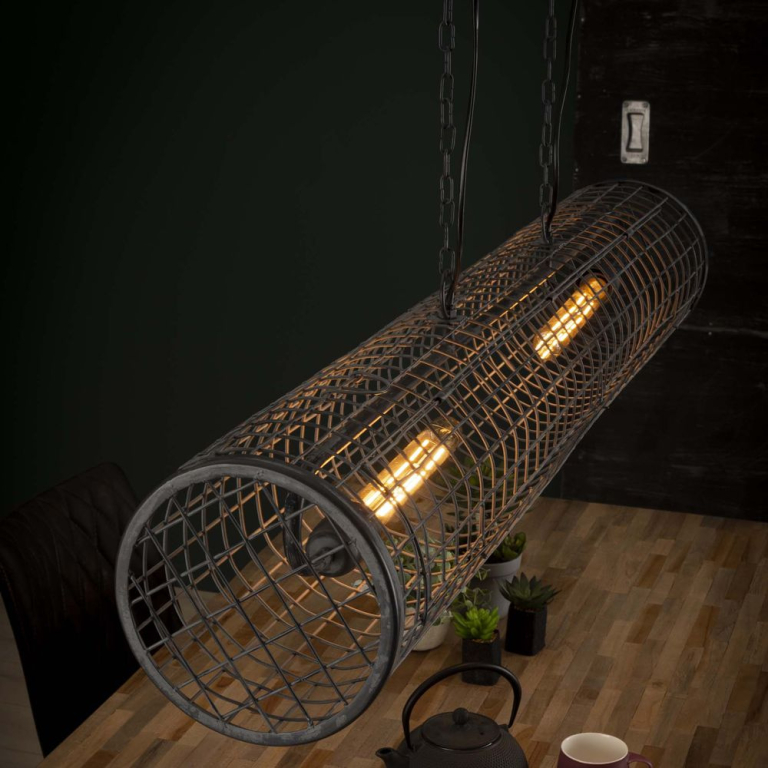 famlights famlights | Pendelleuchte Nicolas in Nickel E27 2-flammig