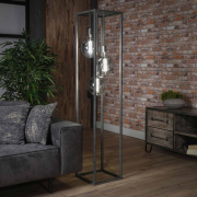 famlights | Stehleuchte Quentin in Silber E27 3-flammig