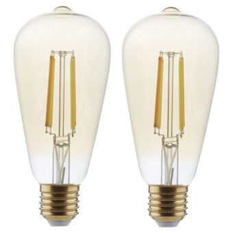 Shyne SHYNE | Smartes ZigBee LED Leuchtmittel E27, amber, tunable white, ST64, 7W, 650 Lumen, 2er-Pack