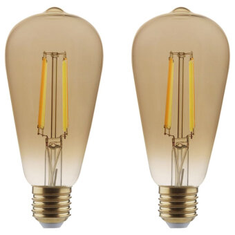 Shyne SHYNE | Smartes ZigBee LED Leuchtmittel E27, amber, tunable white, ST58, 7W, 650 Lumen, 2er-Pack