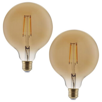 Shyne SHYNE | Smartes ZigBee LED Leuchtmittel E27, amber, tunable white, Globe - G125, 7W, 650 Lumen, 2er-Pack