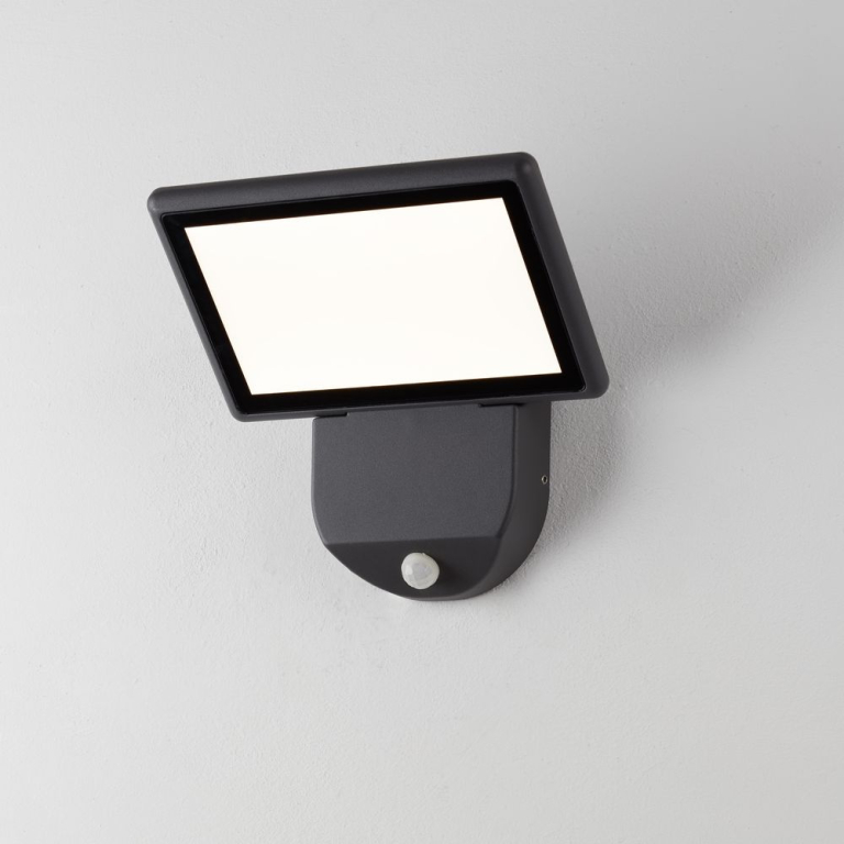 famlights famlights | LED Wandleuchte Leif in Anthrazit 19W 850lm IP65 mit Bewegungsmelder