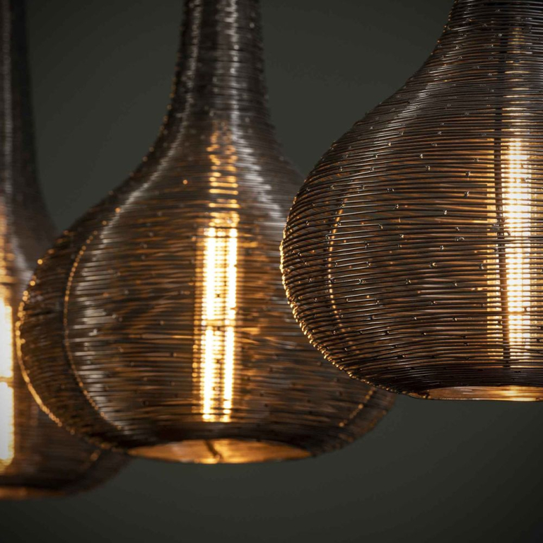 famlights famlights | Pendelleuchte Alwin aus Metall in Schwarz 3xE27
