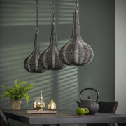 famlights | Pendelleuchte Alwin aus Metall in Schwarz 3xE27
