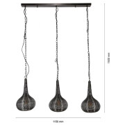 famlights | Pendelleuchte Alwin aus Metall in Schwarz 3xE27